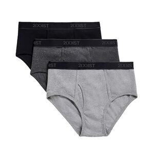2XIST Boxer Briefs Mens XL Gray Black 3-Pack Essential No Show Cotton Stretch